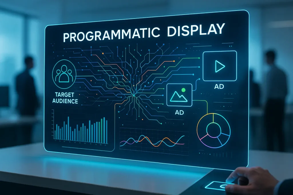 display programmatique interface futuriste