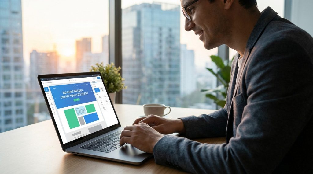 Générateur de site no-code en 2025 avec interface intuitive et glisser-déposer