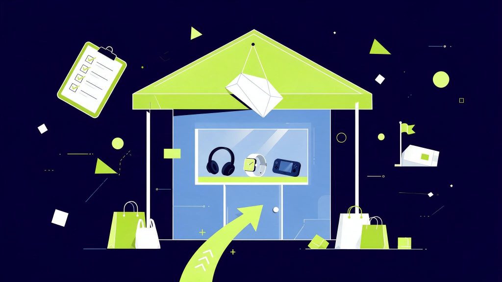 Illustration d'une checklist de lancement de boutique en ligne Shopify