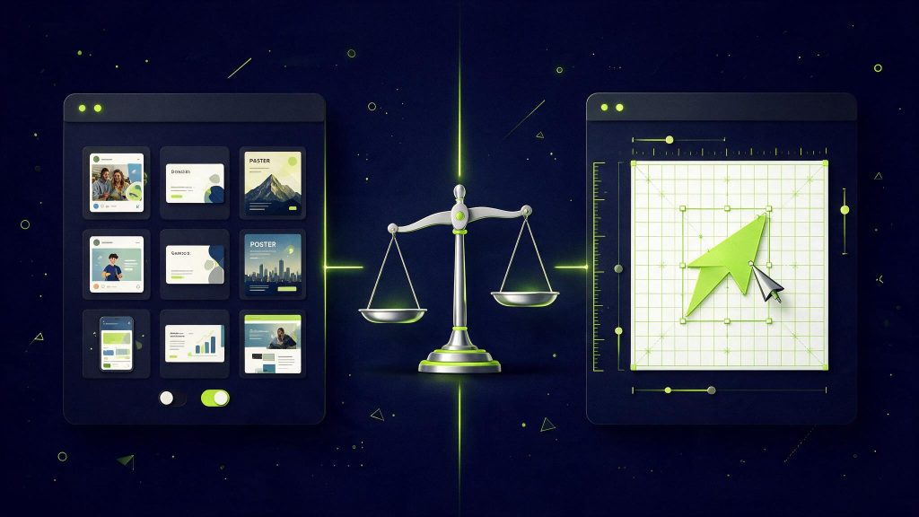 Illustration comparatif Canva vs Figma pour une équipe marketing