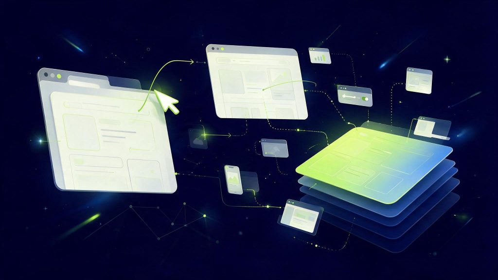 Illustration maquettage de site web dans Figma : wireframes et artboards