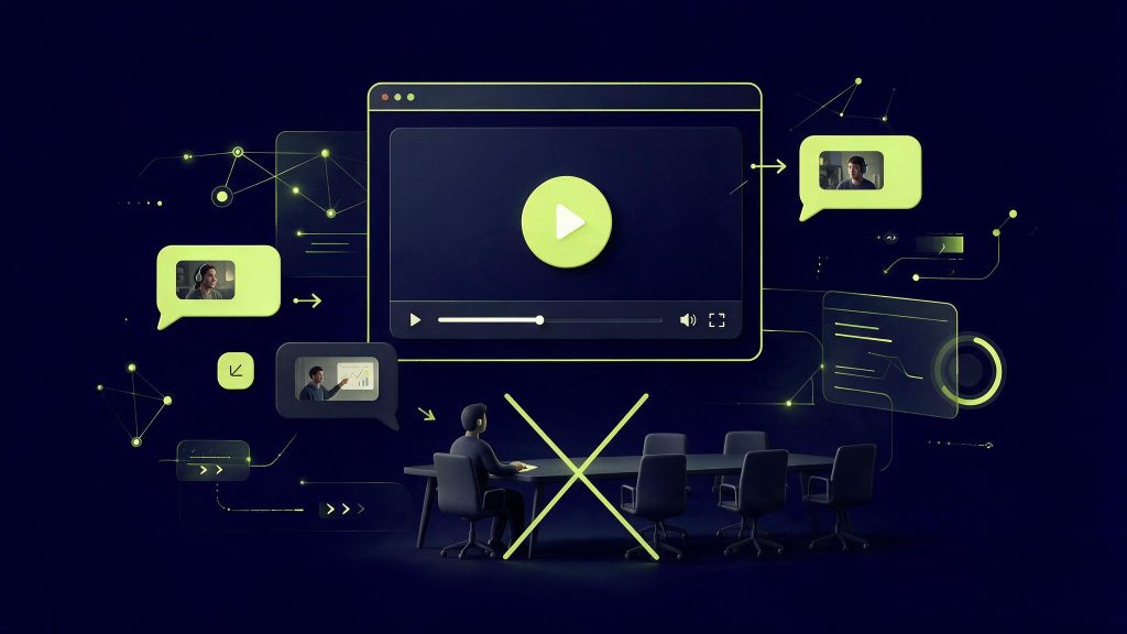 Illustration vidéos asynchrones Loom remplaçant les réunions