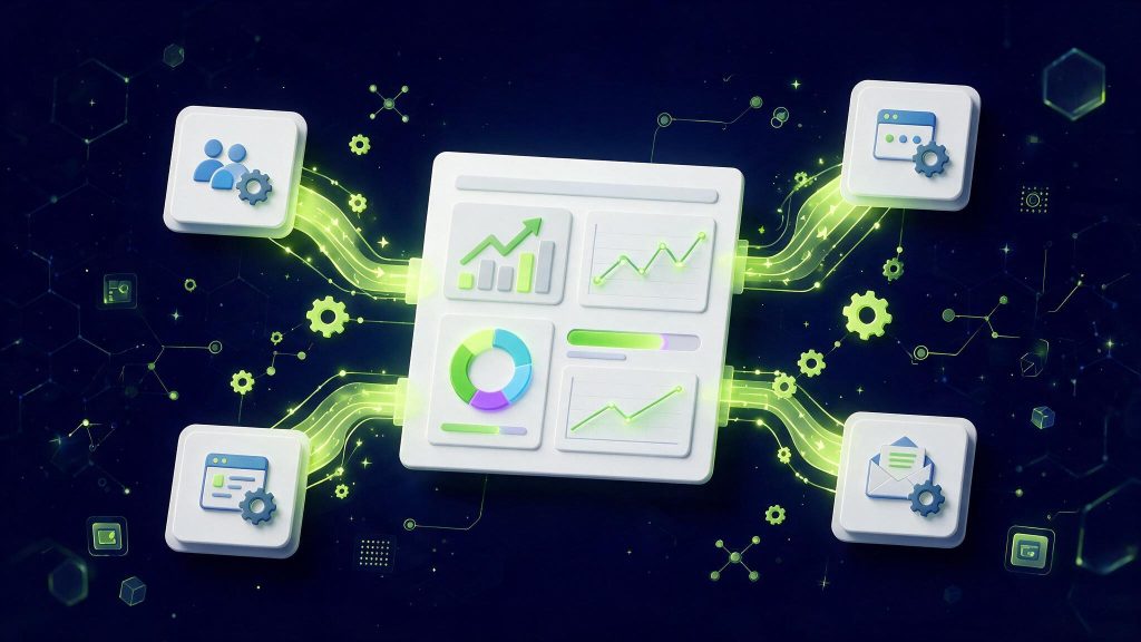 Illustration reporting client automatisé avec Notion et Make