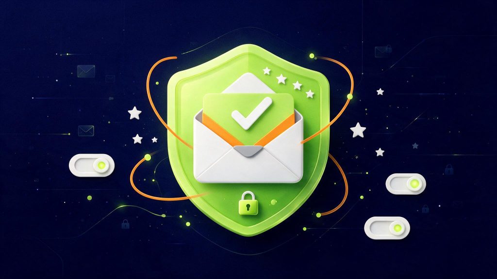 Illustration emailing conforme RGPD avec Brevo, bouclier et consentement