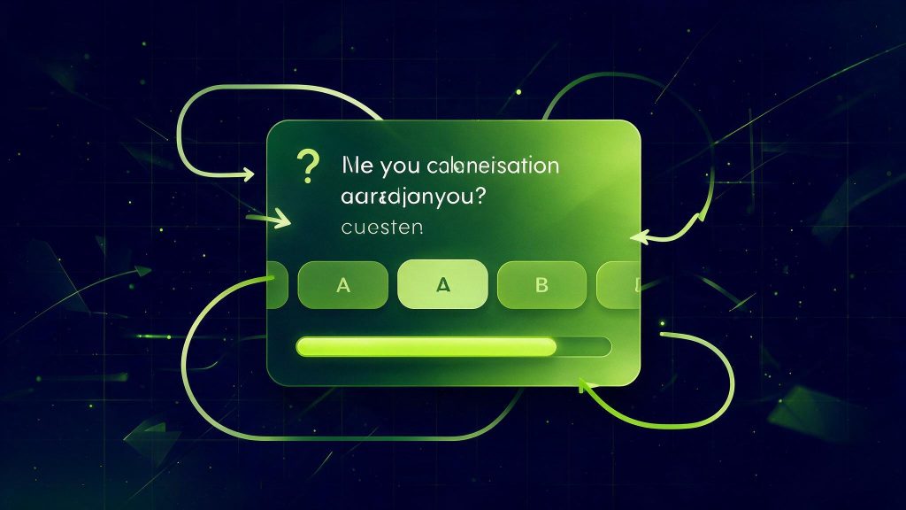 Illustration formulaire conversationnel Typeform, une question à la fois