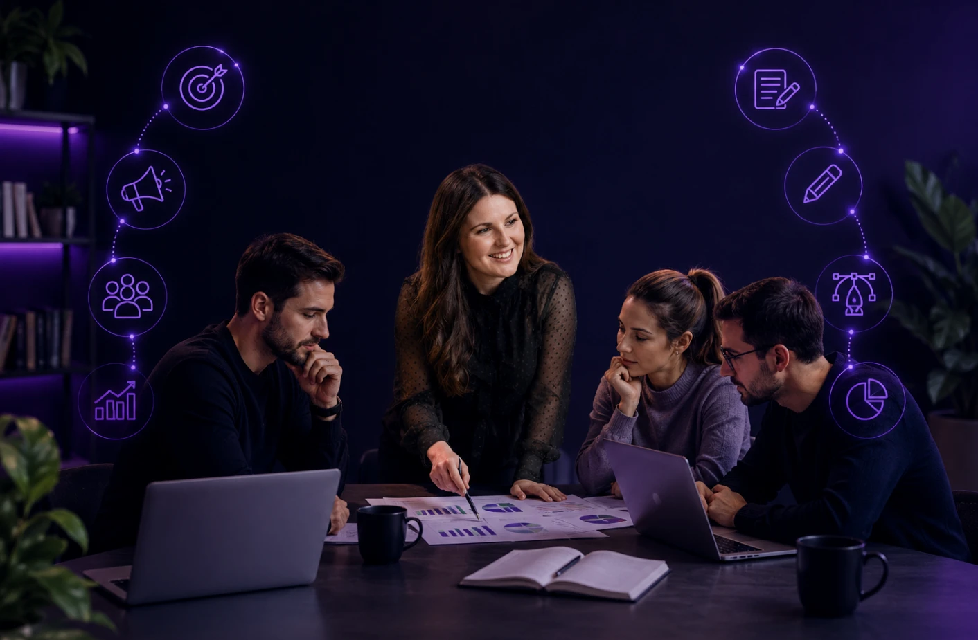 Séance de stratégie marketing — cadrage des objectifs et du plan d'action